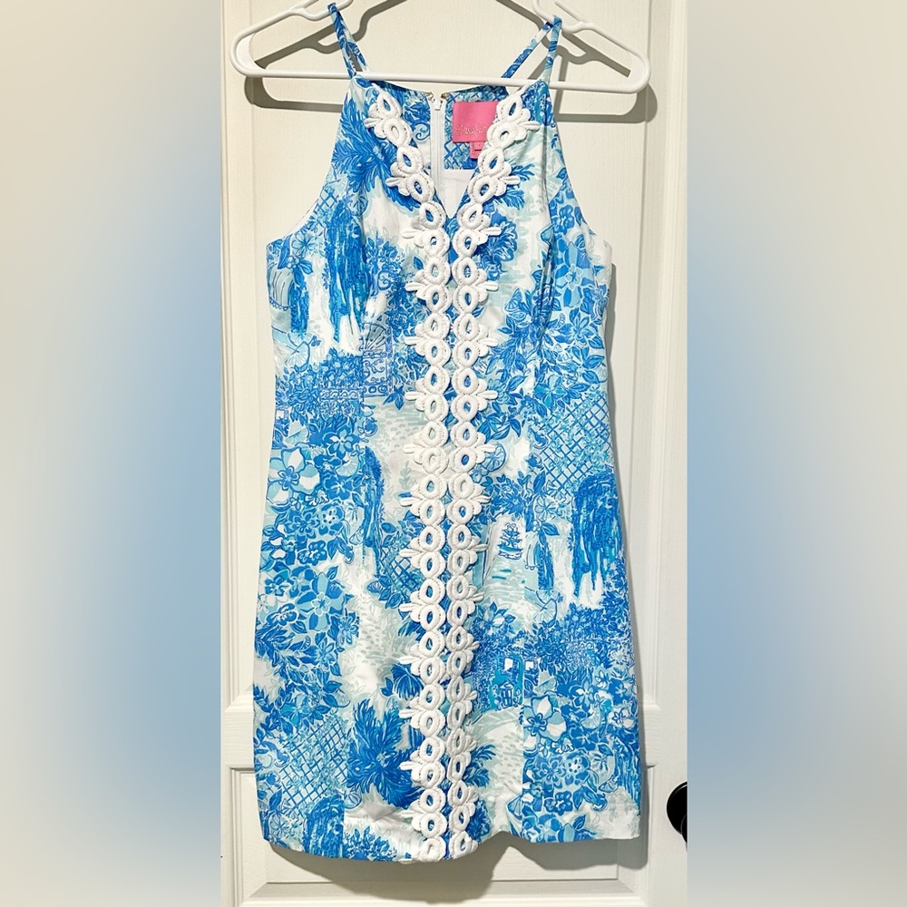 Lilly Pulitzer Sleeveless Pearl Stretch Toile Me About It Mini Shift Dress - Picture 2 of 9